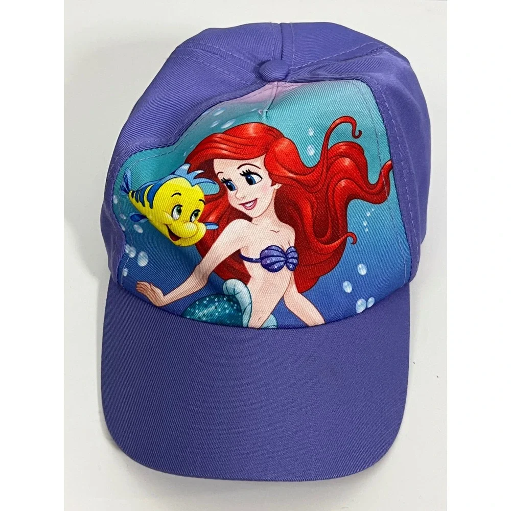 Disney Princess Ariel Kids Purple Baseball Hat Girls One Size Adjustable Back‎